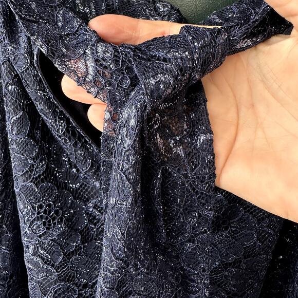 NWT J. Crew Lace Halter Tie-Back Top Sz M Metallic Preppy Classic Dressy Party - Picture 4 of 6